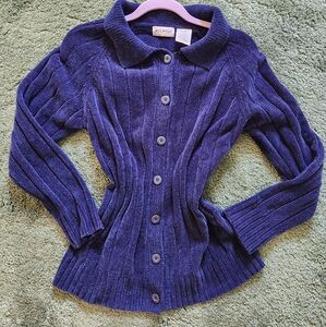 White Stag Deep Blue Cardigan Sweater